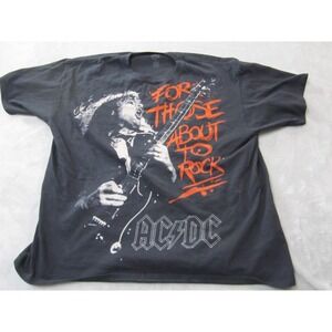 AC/DC Liquid Blue Shirt Mens 2XL Black For Those About To Rock Tee Band Graphic